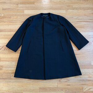 Ralph Lauren Black Label Wool Magnetic Collarless Overcoat Size 8